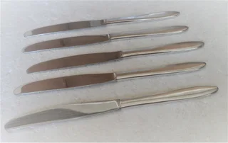 Vintage - 1970&#39;s Stainless Steel Knives with Silver Plated handles