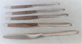 Vintage - 1970&#39;s Stainless Steel Knives with Silver Plated handles
