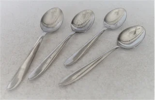 Vintage - 1970's 4 x Stainless Steel Silver Plated Teaspoons