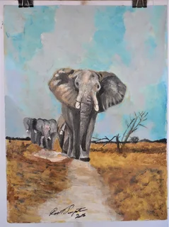 Elephants - Acrylic Painting - 2016