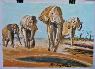 Elephants in the Bushveld - Acrylic Painting - 2015