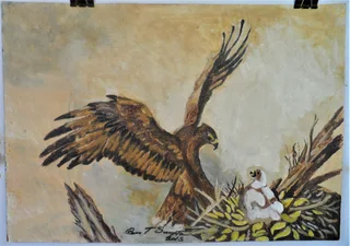 Eagle with Chick - Acrylic Painting - 2015