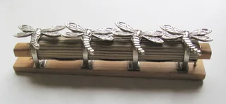 Set of 4 Silver Metal Dragonfly Serviette / Napkin Rings