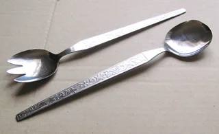 Vintage - 1970's Stainless Steel Salad Spoon and Fork