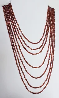 Seven Strand Brown and Bronze Opera Style Necklace