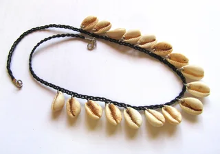 Cowrie Seashells and Leather Necklace
