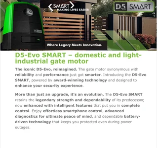 Centurion D5 Evo Smart Gate Motor  ONLY  - SEALED IN BOX    -Free Delivery Country wide R4990