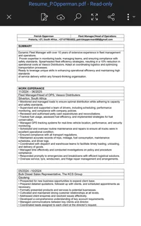 Fleet Manager open to new opportunities, situated in Pretoria.