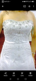 Wedding Dress: silver and white