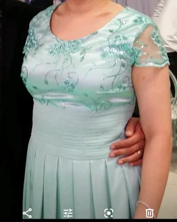 Mint green evening dress