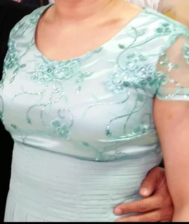 Mint green evening dress