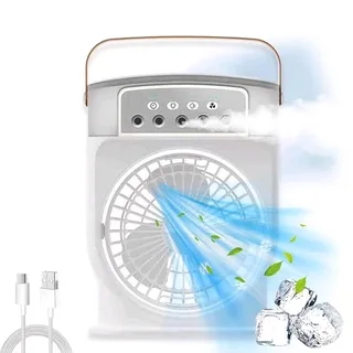 Rechargeable table fan mist cooler