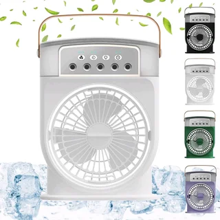 Rechargeable table fan mist cooler