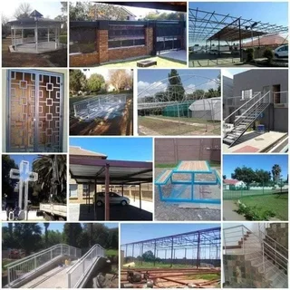 Welding works (steel works), Aluminium windows, doors, gamazine, painting, electrical, building etc