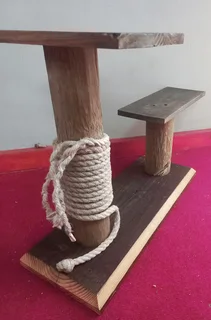 Handcrafted Rustic Dual-Platform Cat Scratch Post