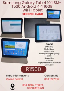 Samsung Galaxy Tab 4 10.1 SM-T530 Android 4.4 16GB WiFi Tablet