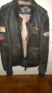 Harley Davidson Vintage leather jacket, size large, one of a kind, great condition