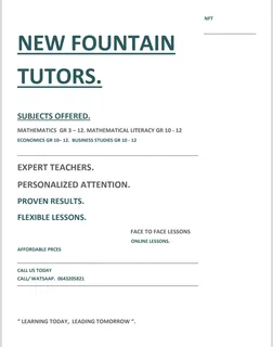 Tutoring - Ad Posted By Tavengwa Kadyaridzire