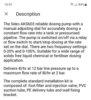 Seko dosing pump