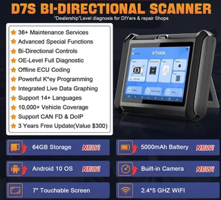 XTOOL D7S Bi-Directional All System Diagnostics Scanner
