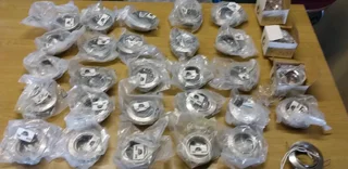 Satin chrome downlighting fittings .