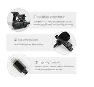 PROFESSIONAL LAVALIER MICROPHONE COMPATIBLE WITH iPHONE