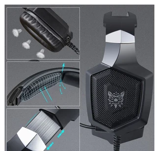 ONIKUMA K8 3.5mm Gaming Headphones with Mic &amp; RGB LED Lights Black
