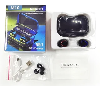 M10 TWS Wireless Bluetooth Earbuds with LED Display Charge Case
