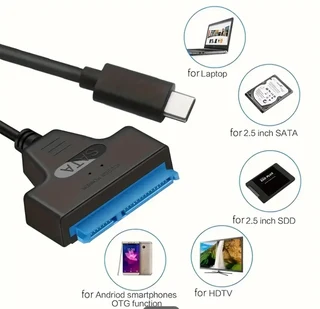 USB 3.1 To SATA 7+15 Pin Drive Cable For Type-C 3.0 To SATA 2.5-inch Serial Data Cable