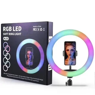 33CM RGB Ring Light &amp; Universal Phone Holder Kit without tripod