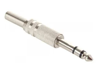 6.35mm Nickel Plated Stereo Plug with Metal Spring Cover