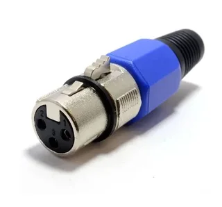 3 Pin XLR Female Connector | Solder-on Connector | Metal with Black Sleeve