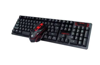 HK6500 Smart Keyboard &amp; Wireless Mouse 2-in-1 Set - Black &amp; Red