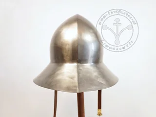 Medieval kettle hat helmet 14th/15th Century tempered steel battle ready
