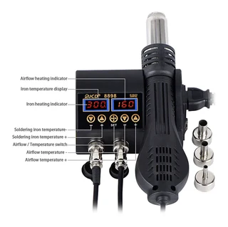 JCD 2 in 1 8898 Soldering Station 750W with LCD Display, Rework Welding Station (10004546)