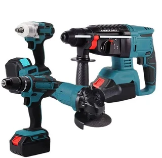 Impact Wrench, Angle Grinder, Hammer Drill, Electric Drill &#43; 2x 48V Batteries Set (10007235)