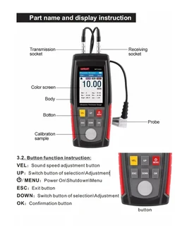 WINTACT WT100A 1.00&#xff5e;225.0mm Digital Ultrasonic Thickness Tester (10004213)