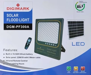 Digimark DGM-PF300A 200W Outdoor Solar Floodlight with 16.5ah Lithium Battery (10006177)