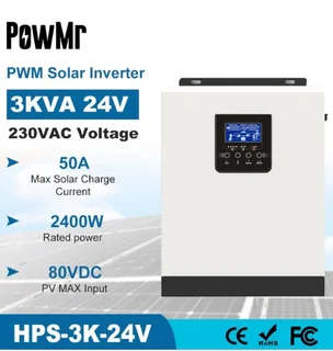 Powmr 3000va/2400w Pure Sine Wave Hybrid Solar Inverter