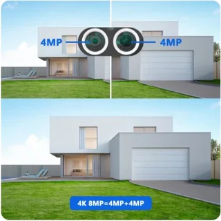 JT-CLEAR 4MPx4MP Dual Lens Binocular Zoom Wifi Ball Wireless IP Camera  (10007133)