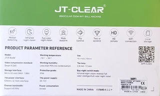 JT-CLEAR 4MPx4MP Dual Lens Binocular Zoom Wifi Ball Wireless IP Camera  (10007133)