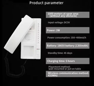Jeatone 433MHz Wireless Secure Telephone Intercom System (10007496)