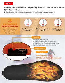 USB Remote Controlled and Rechargeable Electric Heated Shoe Insole Kit (10004863)