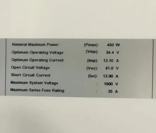 450W Mono Solar Panel with Black Frame (10006813)