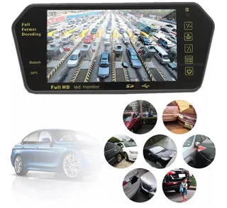 7 Inch TFT LCD Car Bluetooth Rear View Parking Mirror Monitor &#43; Reversing Car Camera  (10002503)