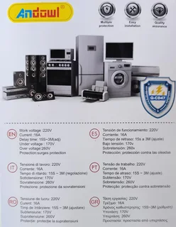ANDOWL Q-CD47 16Amp AC Over and Under Voltage Protection Socket (10007528)