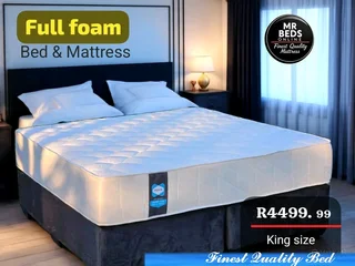King size full foam mattress and base for sale