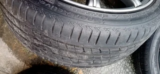 We are selling a set of clean 17 inch 4 holes multiple pcd rims with new tyres about 95% 205/40 17