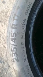 Two 80% tyres 235/45 17 continental in a very good condition as good as new all clean