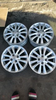 We are selling a set of 15 inch original Toyota Etios mag rims in a very good condition